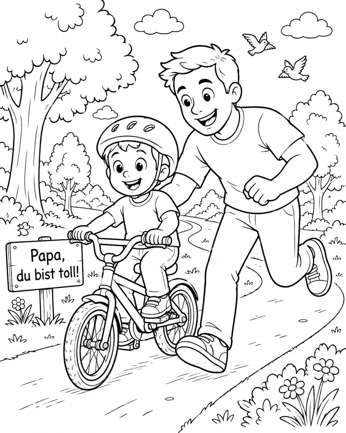 Vatertag Motiv 4 als kostenloses Ausmalbild für Kinder